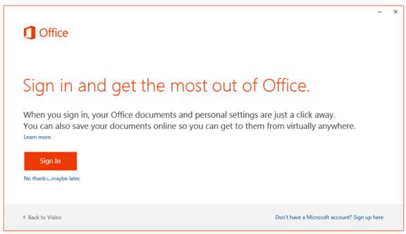 Office first run experience